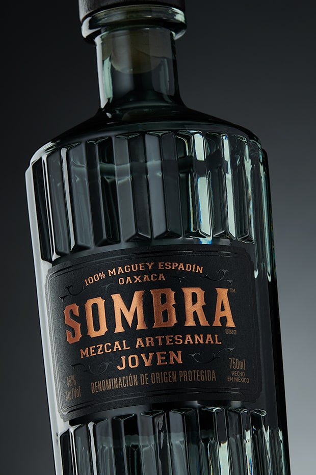 Sombra Mezcal Artesanal bottle design detail